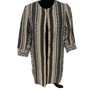 Derhy Blazer Patrouille Jacket Black White Gold Long Women's Size Small